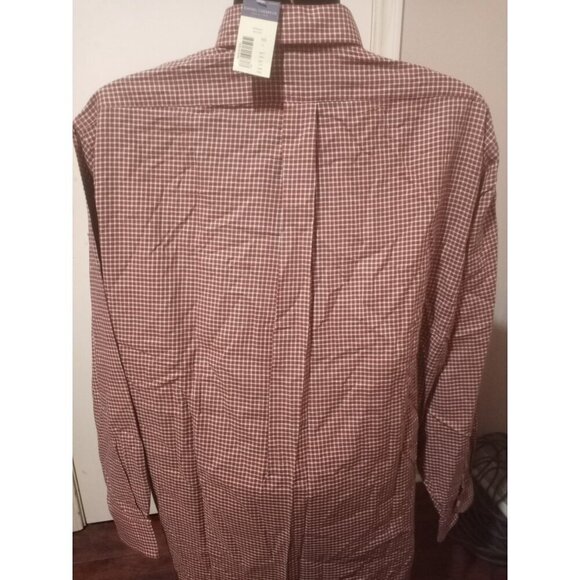New Daniel Cremieux Collection Fine Italian Fabric Red Plaid Shirt Size Large L - Picture 7 of 13